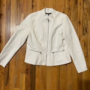 Women's White Faux Leather Jacket